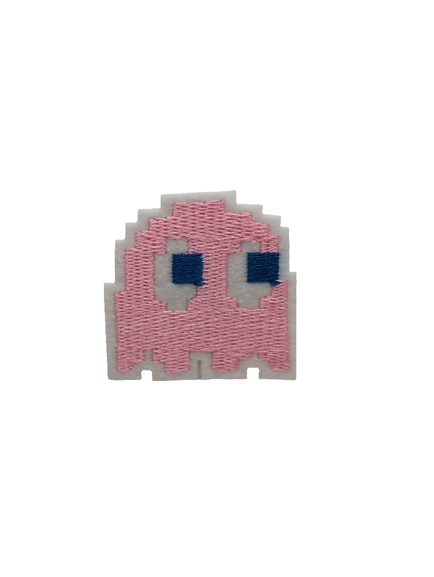 Iron patch pink Pacman retro gaming