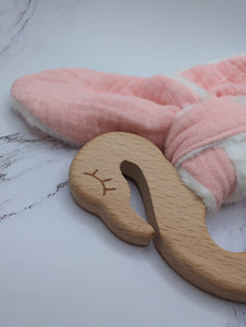 Swan teether natural wood and gaze