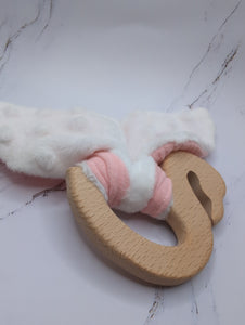 Swan teether natural wood and gaze